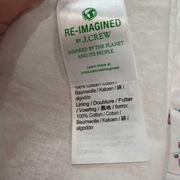 J.Crew Maxi Dress Womens 12 White Pink Floral Tiered Smocked‎ Wide Straps - Picture 9 of 10